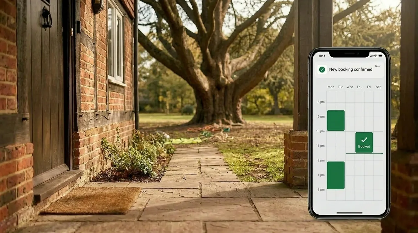 Online booking in dedicated digital calendars for tree surgeons. no diary needed